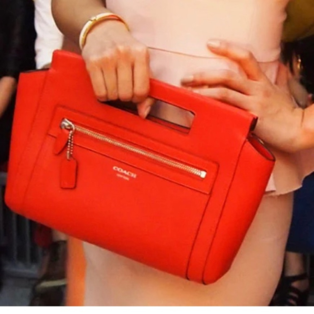 Coach legacy basket leather clutch